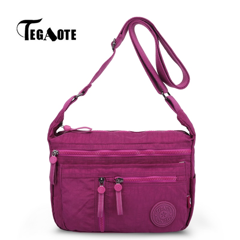 TEGAOTE Small Bags for Women Messenger Crossbody Shoulder Bag Beach Nylon Ladies Solid Bolsa Feminina Multi Zipper Satchel