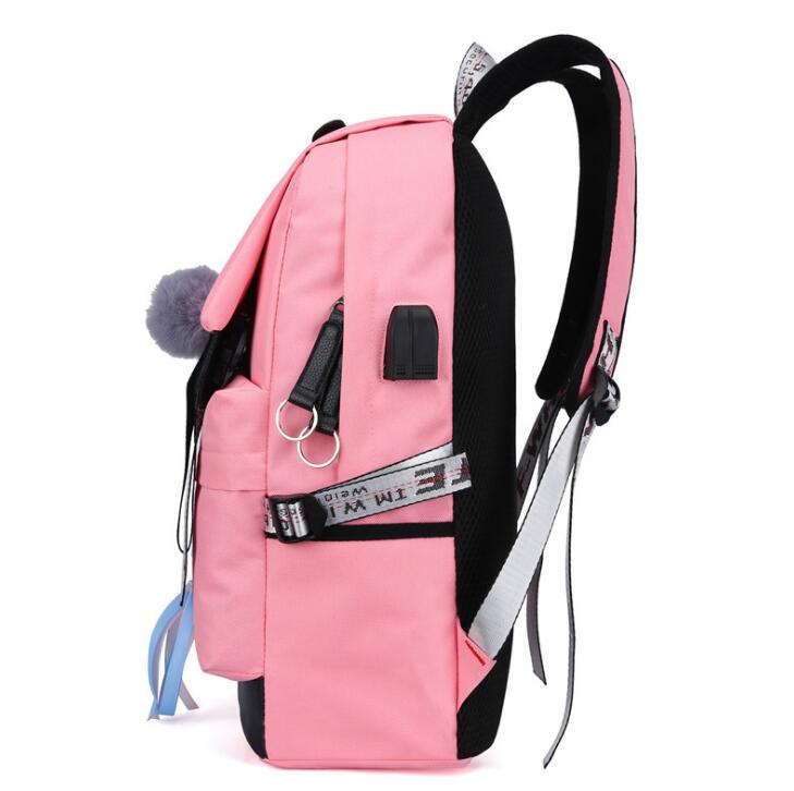 Grand vert sacs à dos femmes école sac à dos pour adolescentes USB sac d'école toile moyen Junior collège étudiant sac à dos