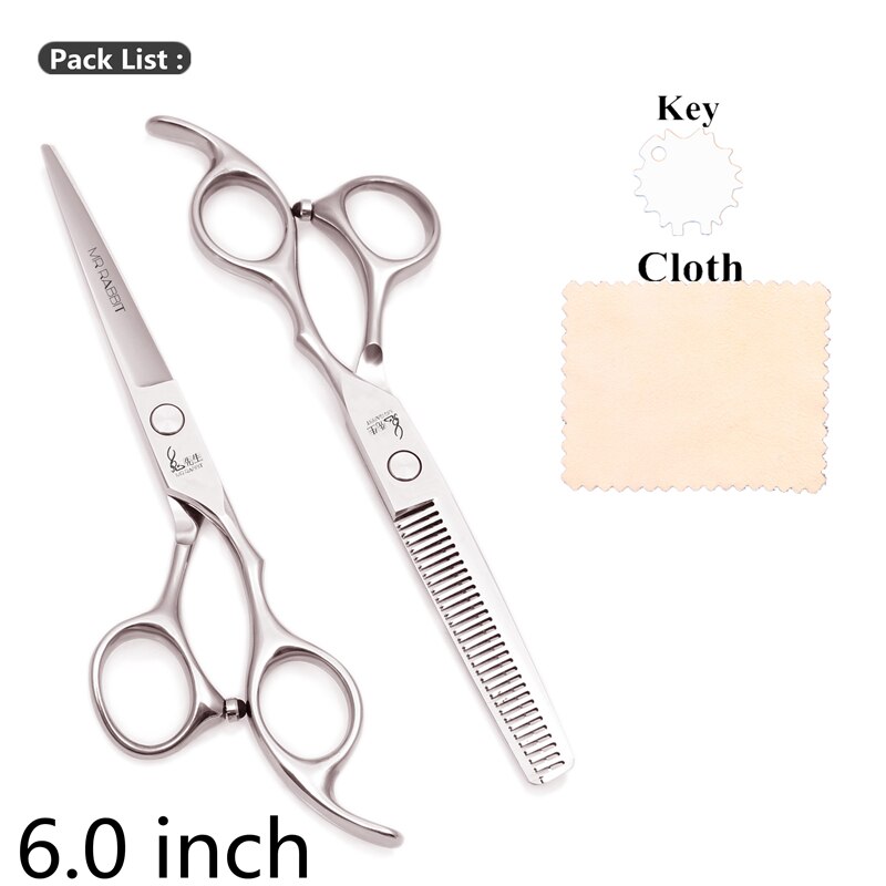 Set de Ciseaux de Coiffure - 6.0 Pouces 17.5cm JP Acier Inoxydable Ciseaux Amincissants pour Salon de Coiffure: M1006 yin  d 6n