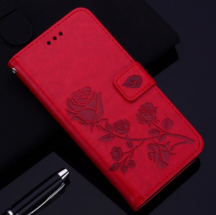 Dla Vivo Y53s przypadku luksusowe odwróć skórzany telefon książka obudowa silikonowa pokrywa na Vivo Y53 S Y 53 s V2111A чехолна portfel Coque Funda torba: Rose Red