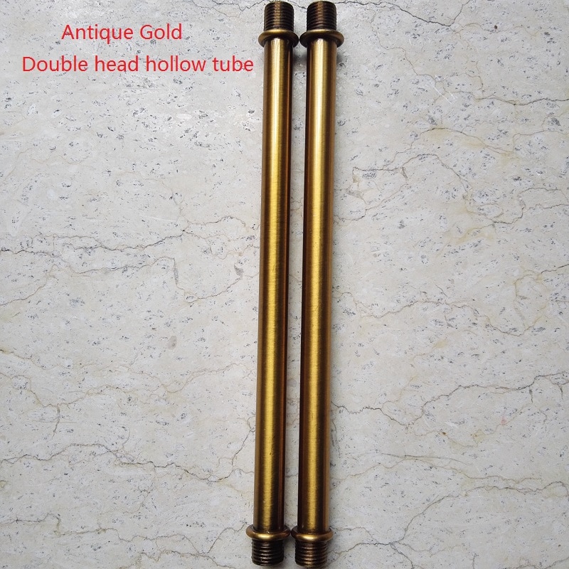 4pieces/lot Retro Vintage M10*1mm antique gold hollow tube with double head Lamp Base E27 Socket Holder Droplight Extension Rod