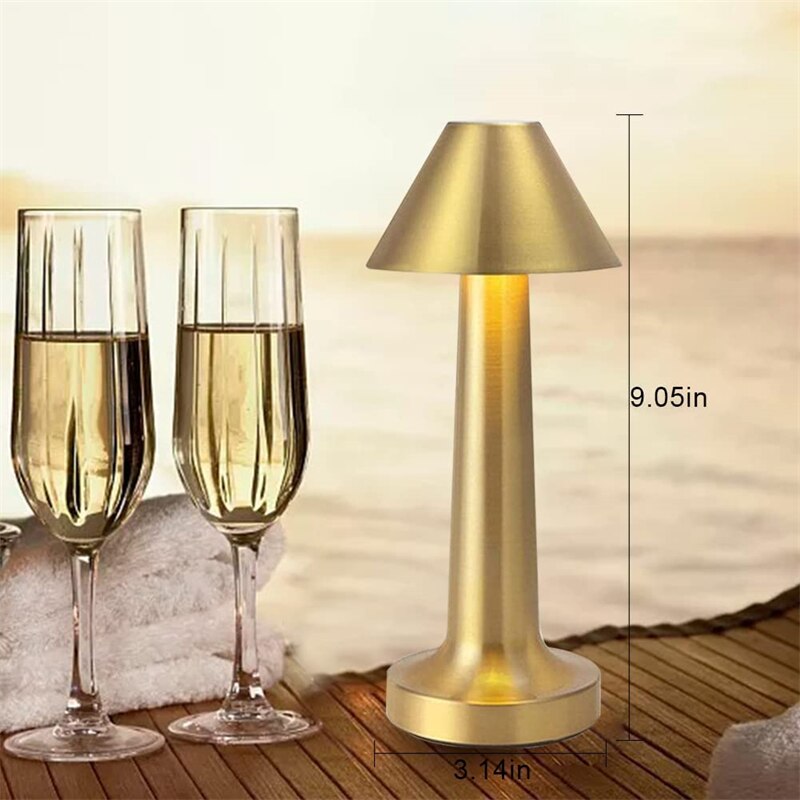 LED Bar Table Lamp Bar/Coffee/Restaurant Desktop Decor Night Light Rechargeable Touch Sensor Wireless Bedroom Reading Lamp