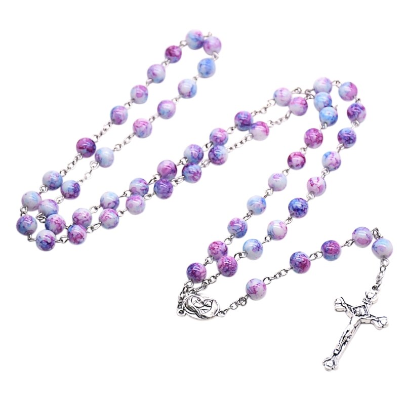 Handgemaakte Rozenkrans Ketting Met Jesus Kruisbeeld Gebed Kralen Katholieke Religieuze Ornament Christelijke Gebed