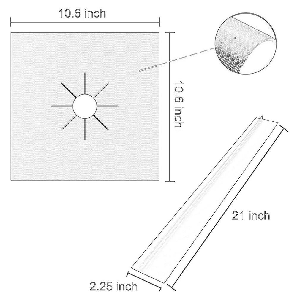 270*270*0.12mm almohadillas protectoras de teflón para estufas de gas, lavables, con aceite y antiincrustantes, para limpiar estufas de gas.