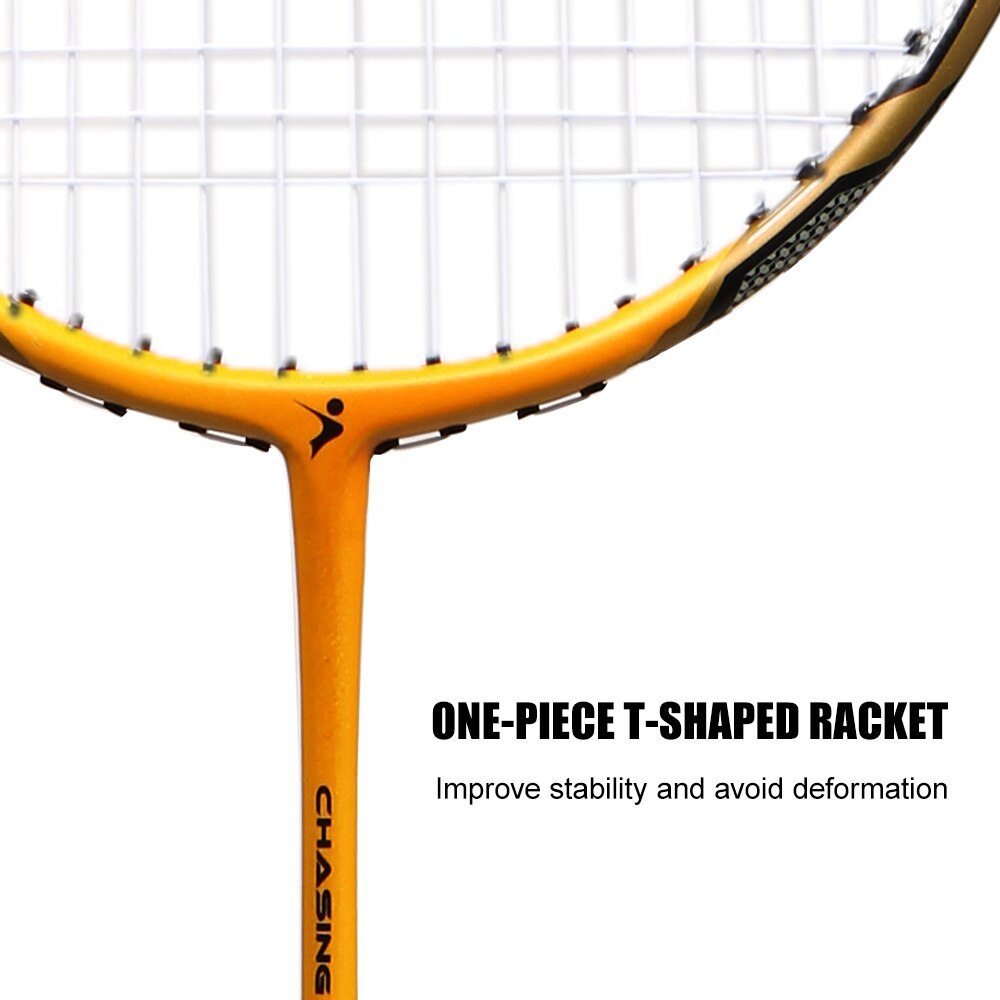 1 Pair Integrated Badminton Racket Carbon Composite Badminton Racquet High-Grade Battledore with Bag Straps Sports