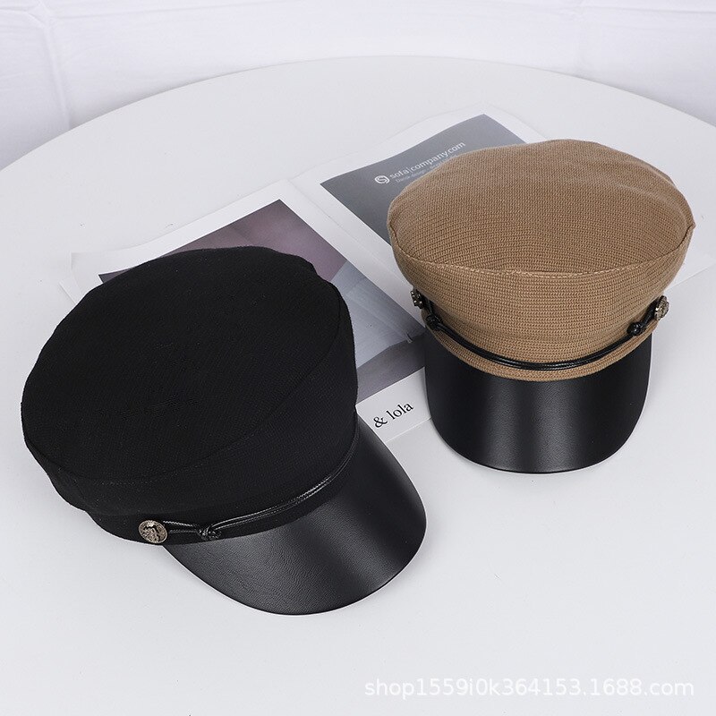 Women Hat Classic Accessories Baker Boy Hat Solid Newsboy Cap Black Cotton Winter Navy Cap Popular Baker Boy Hat