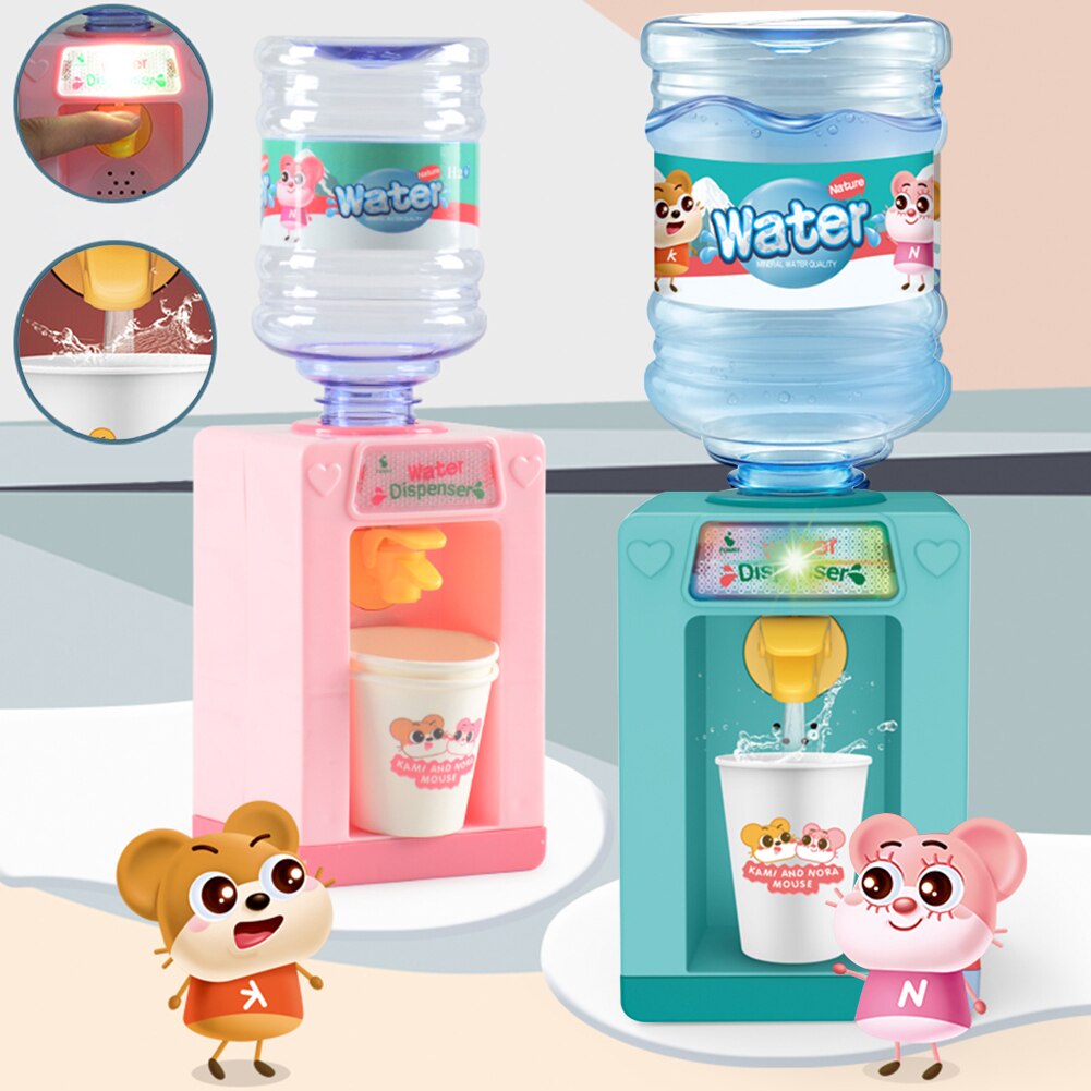 Funny Children Toy Simulate Family Furniture Water Dispenser with Light Music Electronic Mini Simulated Kits Toys