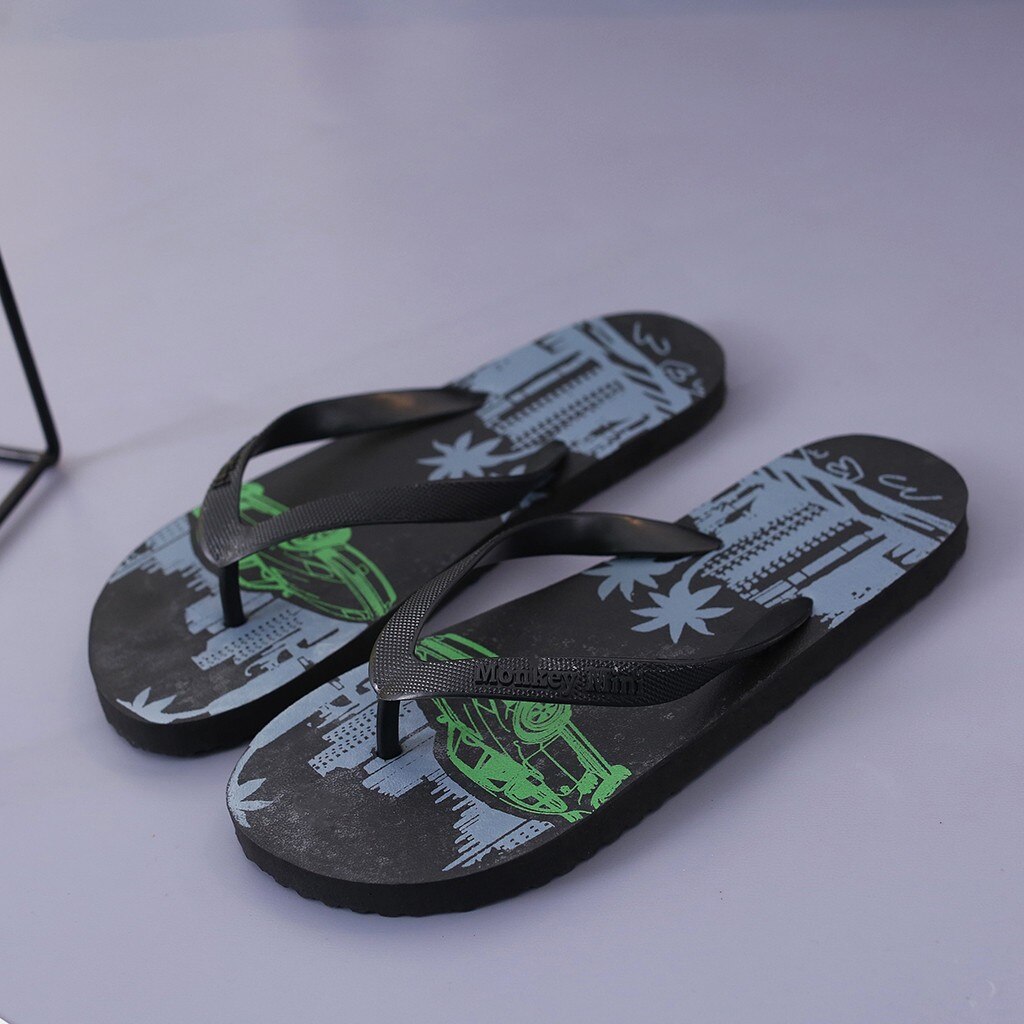 Summer Men's Summer Beach Style Flip Flops Pool Anti-slip Slipper Hawaii Casual Shoes Outdoor Flip Flops Beach Anti-slip shoe: Black / 44