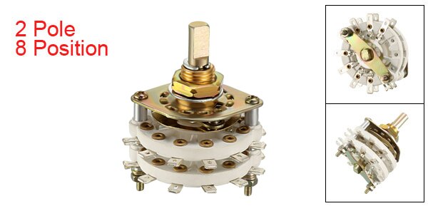 uxcell 1/4pcs Rotary Switch Selector 2 Pole 3/4/5/6/8/9/10/11 Position Selectable 1-2 Deck Band Channel Easily Turned