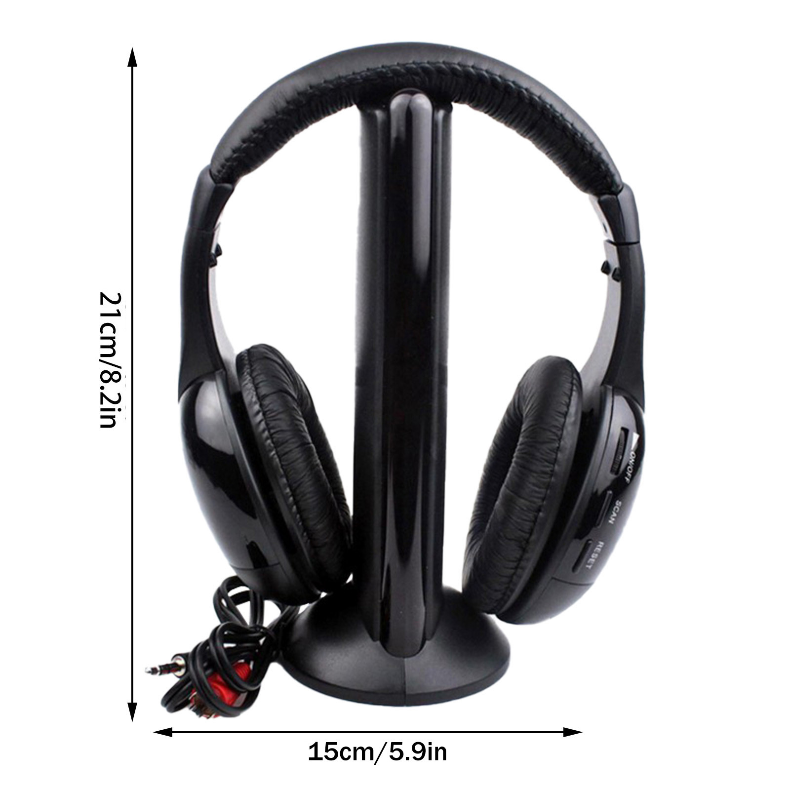 Wireless Tv Headphones For Tv Watching With Transmitter Over-Ear Cordless Headset With 3.5mm Jack For Tv Watching