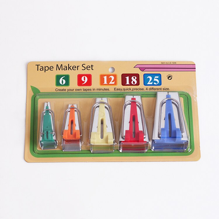 Tape Maker Machine Tools Binding Sew Multifunctional Sewing Bias Tape Maker Set DIY Patchwork Quilting Tool: H 5in1