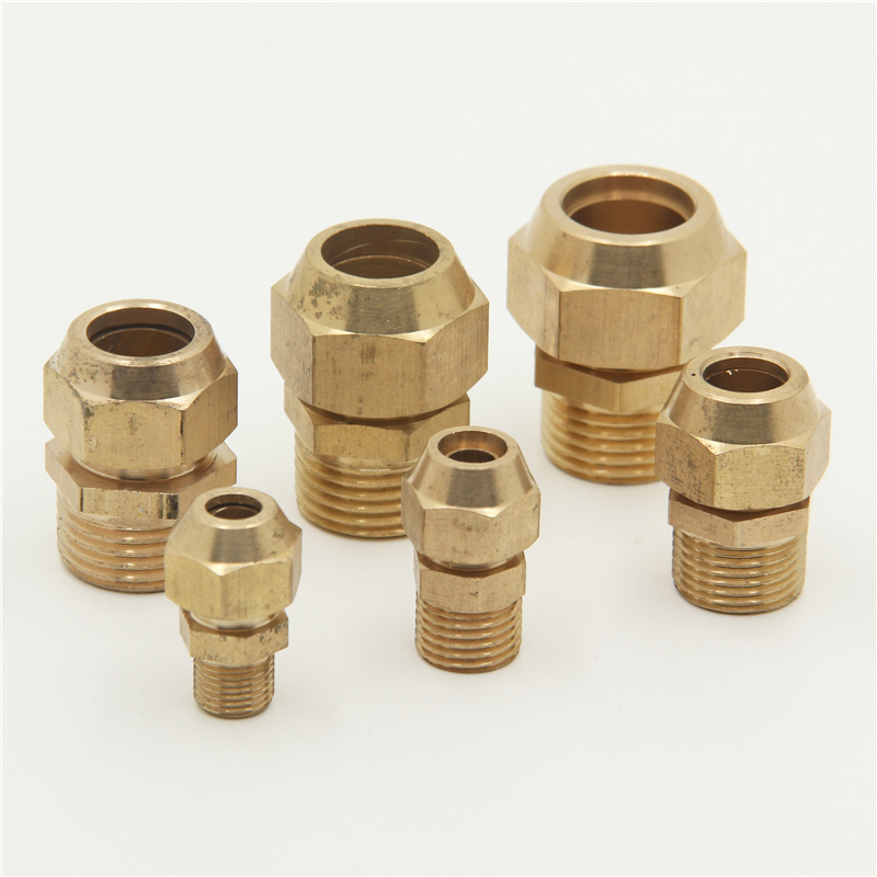 copper Flaring directly connect 1/8" 1/4" 3/8" 1/4" Male Thread brass fitting copper expansion estuary flared Adapter Connector