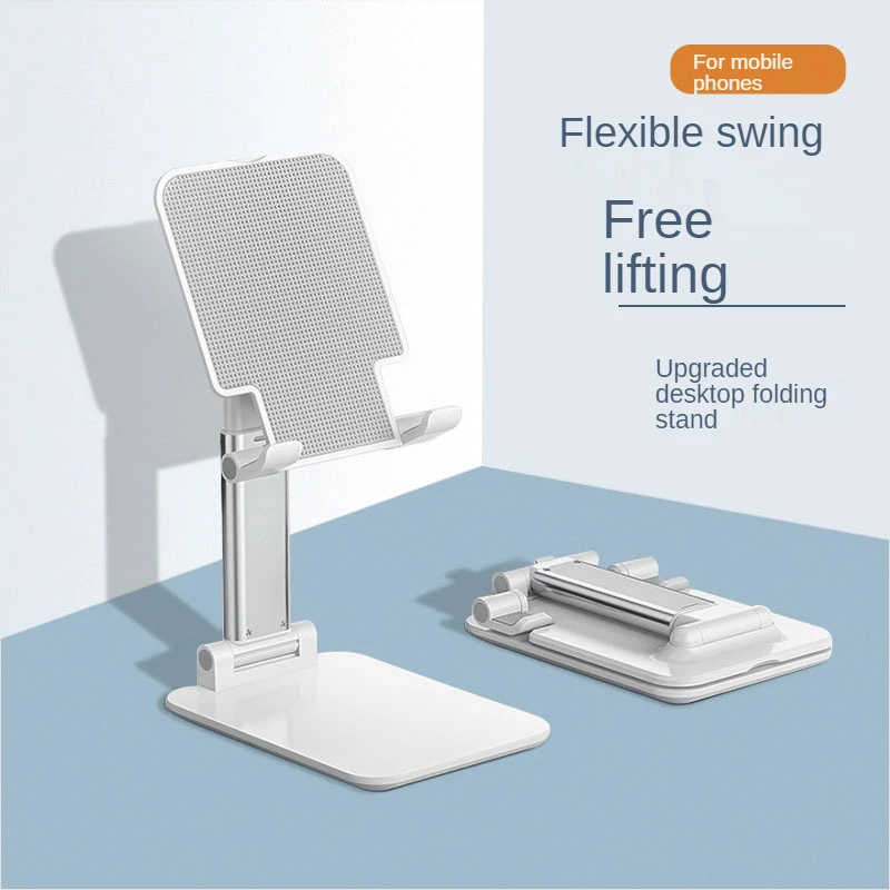 Tragbare Desktop Klapp Heben Halterung Handy Stehen Desktop Halter Tisch Schreibtisch Halterung für Telefon Tablet Tragbare: WHITE