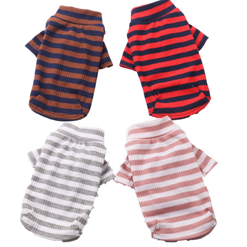 Thin Stripe Pet Dog Clothes Chihuahua Basic Shirt Spring Breathable High Elastic Sweatshirt Classic Puppy Protector Pet Clothing