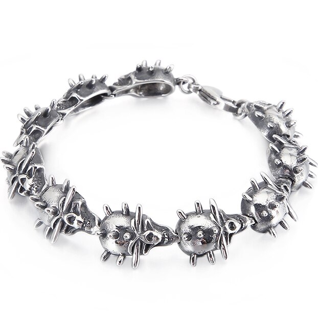 Gotische Schedel Armbanden Voor Mannen Rvs Punk Rock 3D Skelet Ketting Heren Armbanden Voor Mannen Biker Sieraden: Style B