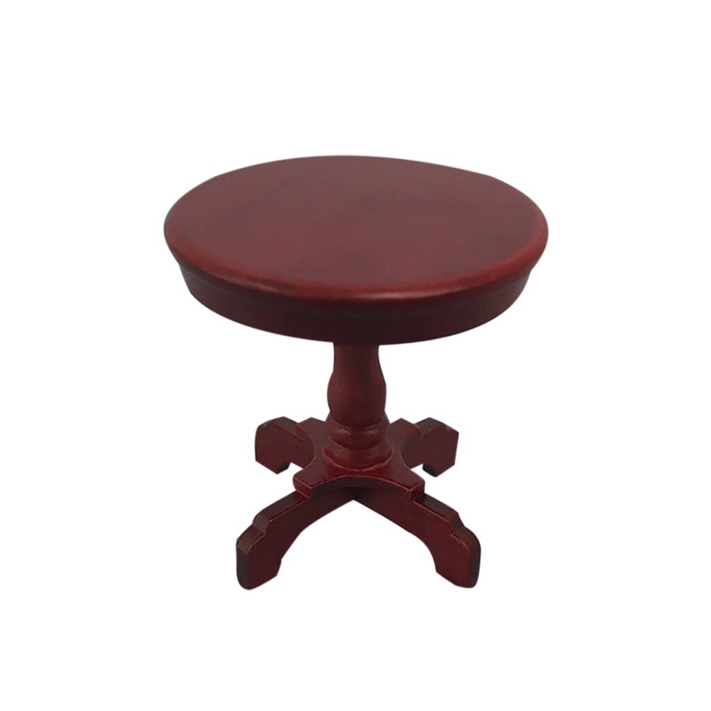 1/12 Dollhouse Miniature Mini Wooden Coffee Table Simulation End Table Furniture Toys for Doll House Decoration Accessories#4: K