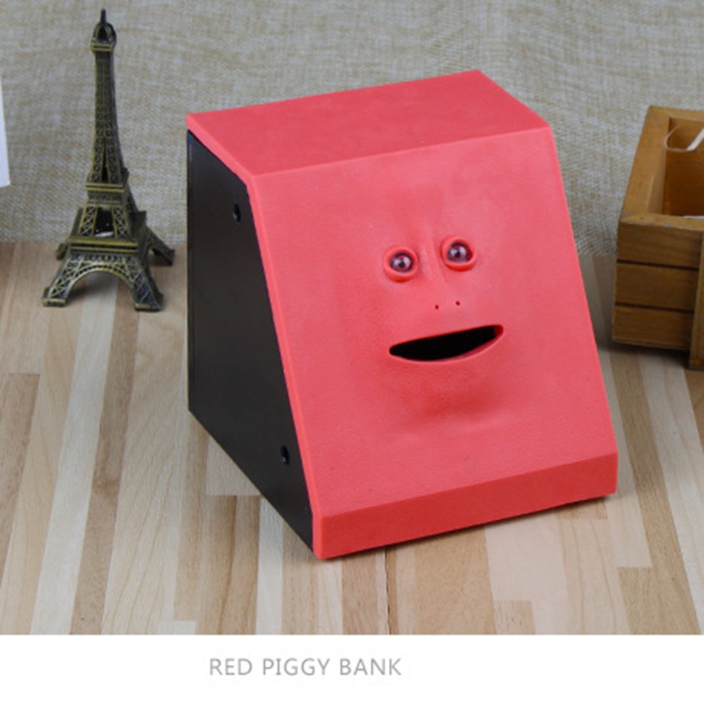 En plastique Banque de Visage Visage Humain Capteur Intelligent Tirelire Électrique Pièce Peut Manger L&#39;argent Visage Tirelire Magasin Tirelire Tirelire