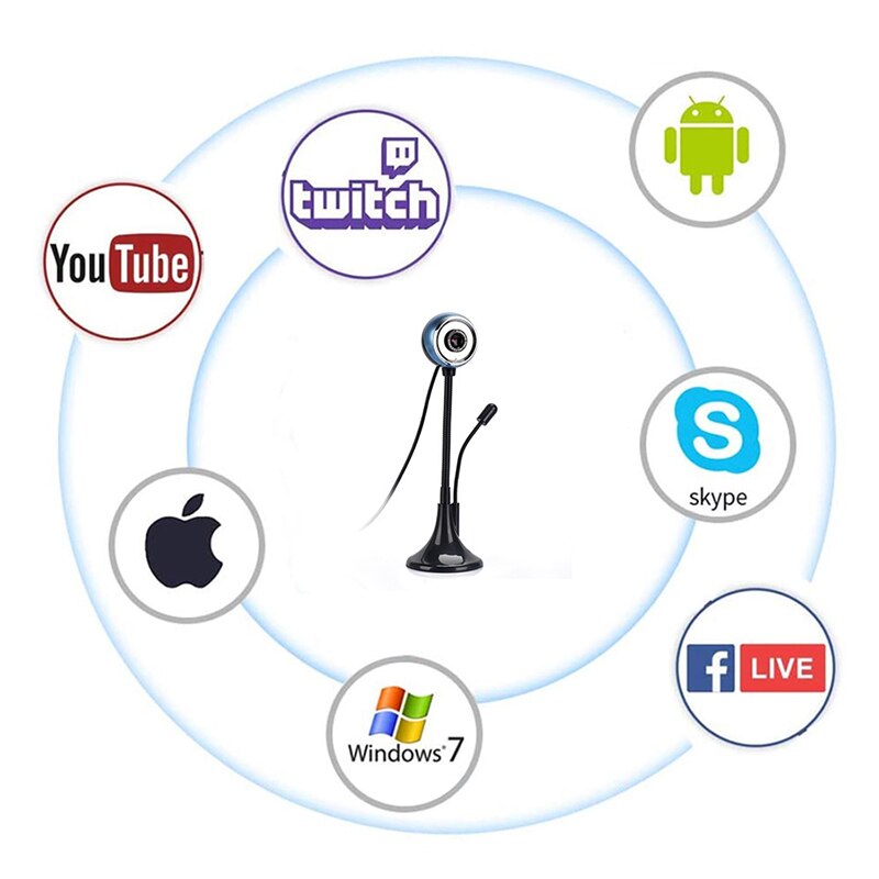 Full HD Webcam USB With Mic Mini Computer Camera Flexible Rotatable For Laptops, Desktop Webcam Camera Online Education