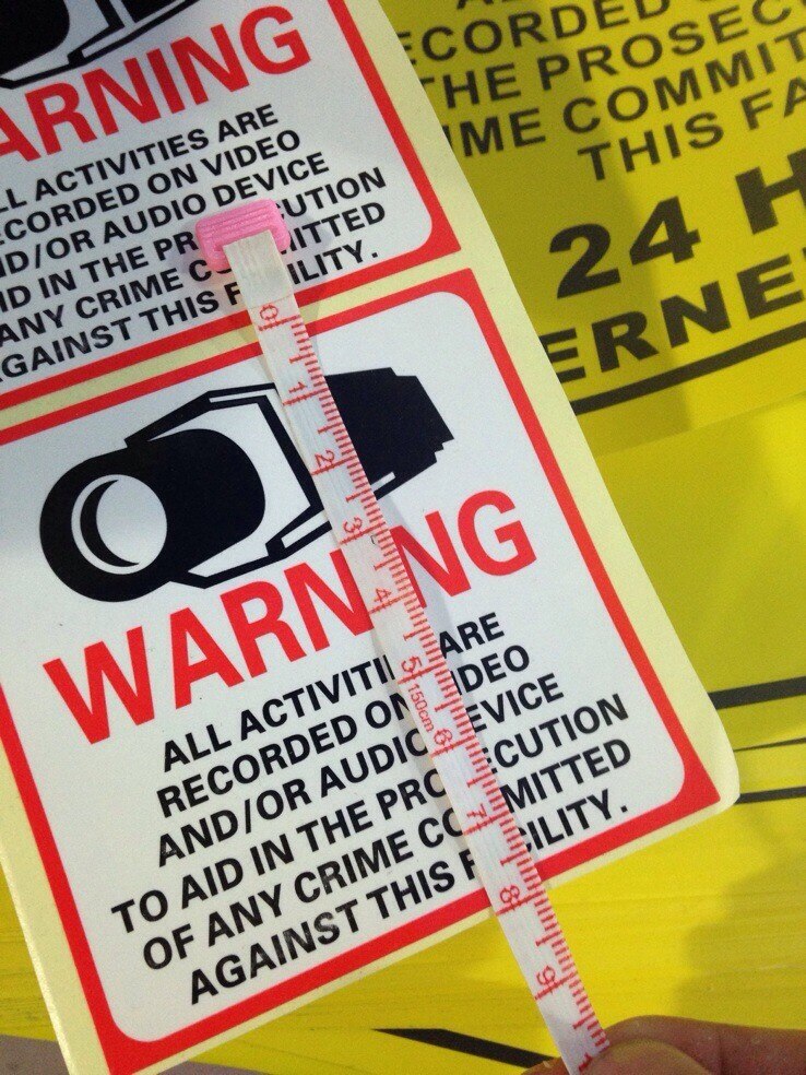 8*8cm Warning Board !! Decal Sticker Warning CCTV All Activities Monitored By Video Camera