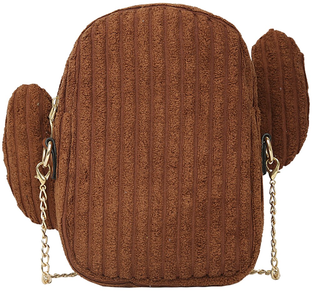 Qzunique dames corduroy handtas effen kleur cactusvormige crossbody tas met ritssluiting schoudertas groen