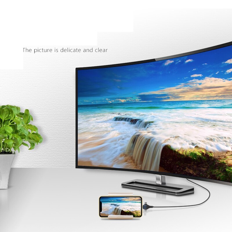 3-In-1 Audio Video Kabel Micro-Usb Type-C 8Pin Naar Hdmi Kabel Telefoon Om hdtv Projectie Adapter Kabel Voor Iphone Android