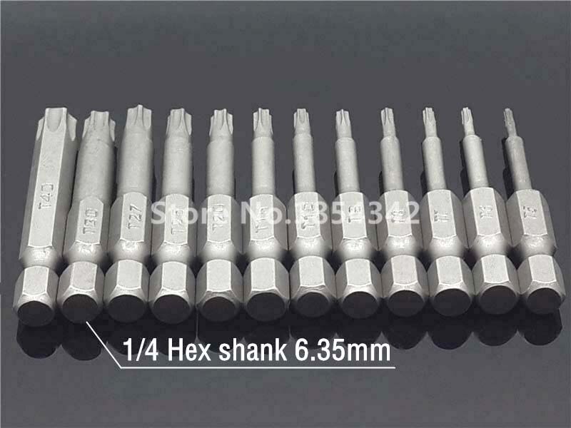 1Pc Security Bit Set Tamper Proof Screwdriver Drill Bit Screw Driver Bits Hex Torx Flat Head 1/4" Driver Bits Hand Tools T5 -40