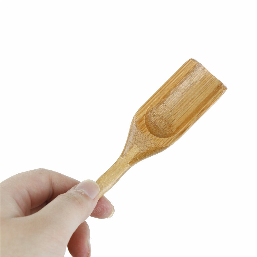 Träsmaksättning bambu sked kaffe te matlagning köksredskap retro tesked hemtillbehör