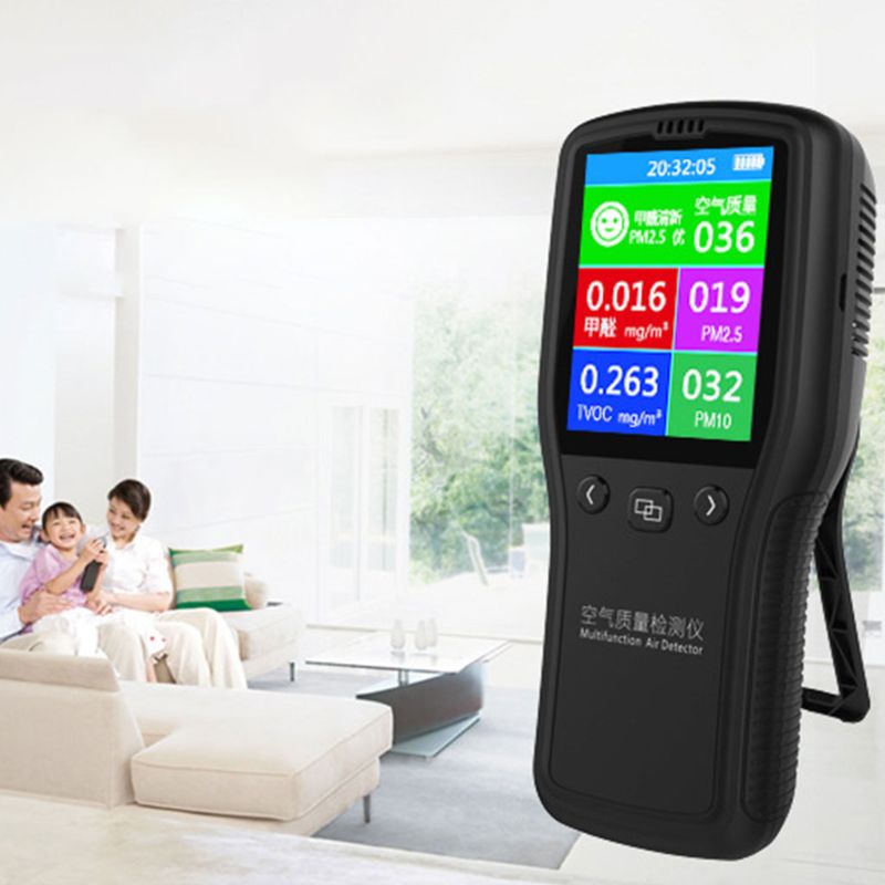 PM2.5 Detector Luchtkwaliteit Monitor Digitale Testen Apparaat Voor Toezicht Formaldehyde TVOC PM2.5 PM10 HCHO