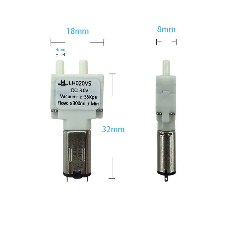 Minivakuumpump 3v/6v vakuumtryck  -30 kpa borstmembran vattenpump för npwt och skönhetsvård