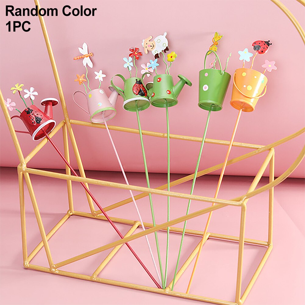 Crafts DIY Flower Pot Painted Tin Bucket Cute Metal Watering Can Picks Plants Outdoor Micro Landscape Decoration Miniature