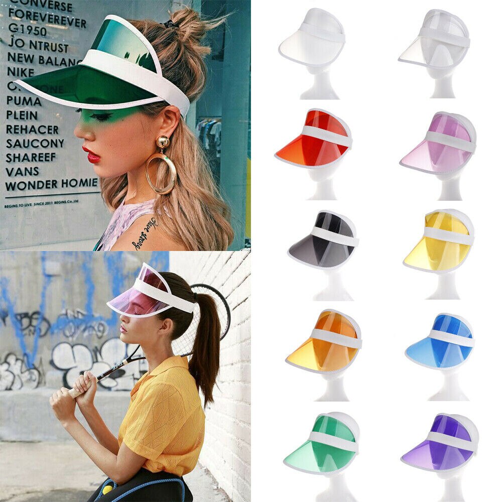 Zomer Pvc Hoed Effen Zonneklep Party Casual Hoed Clear Plastic Volwassen Vrouwen Dames Zonnebrandcrème Cap