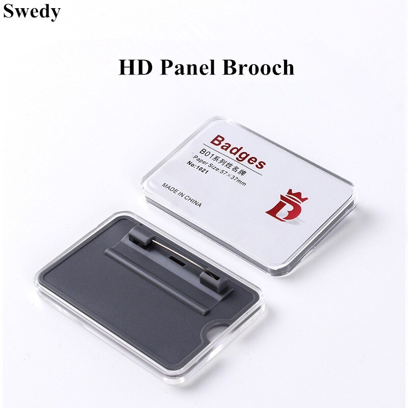60X40Mm Clear Plastic Horizontale Naam Tags Badge Werk Kantoor Acryl Id-kaart Badge Houders Met Pin: Default Title