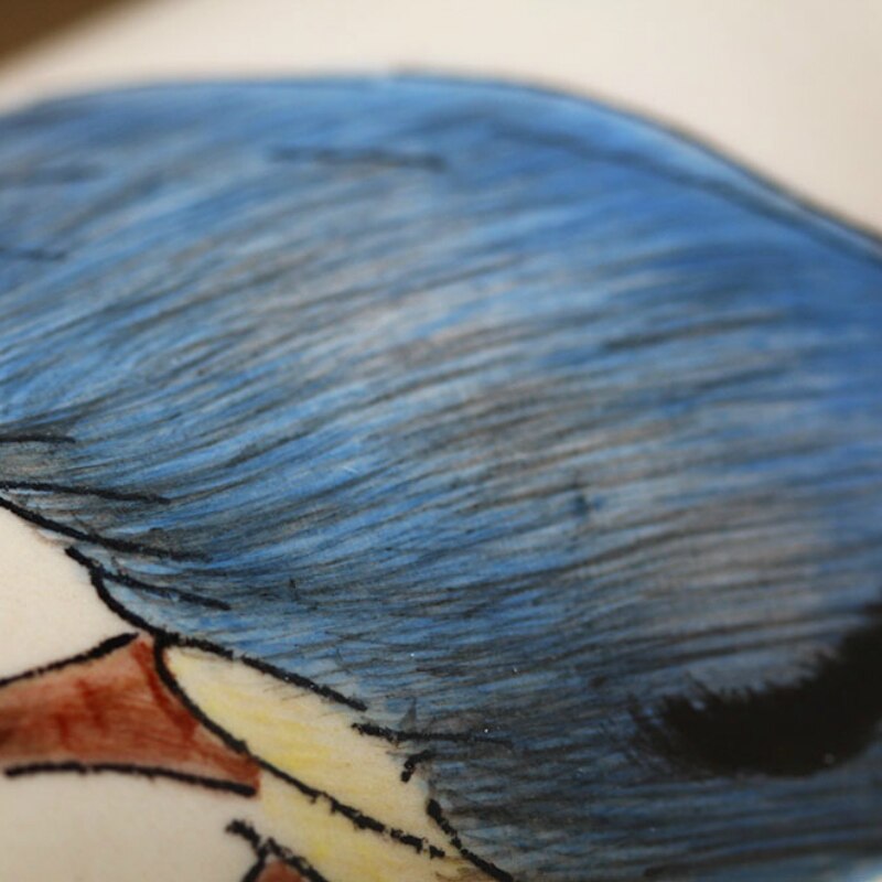 3D three-dimensional blue fish heron coffee mug Hand-painted animal ceramic cup Personality handle Cartoon mugs