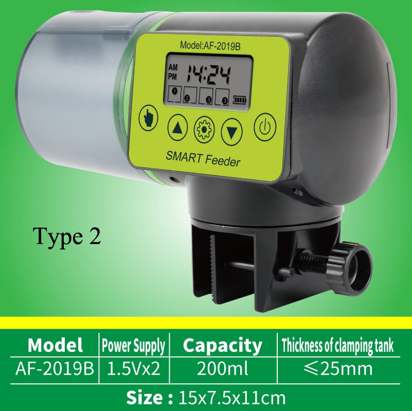 Distributeur automatique de nourriture avec LCD pour aquarium,chargeur intelligent d&#39;aliments avec minuterie, accessoires de réservoir de poissons: type 2