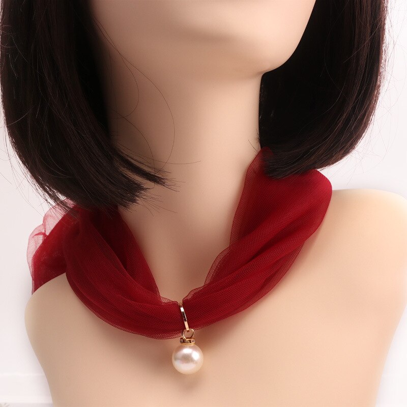 Kasure femmes mince Organza collier écharpe étroite longue cou foulards soie couleur bonbon Transparent en mousseline de soie bandeau ondulé cravate: 13