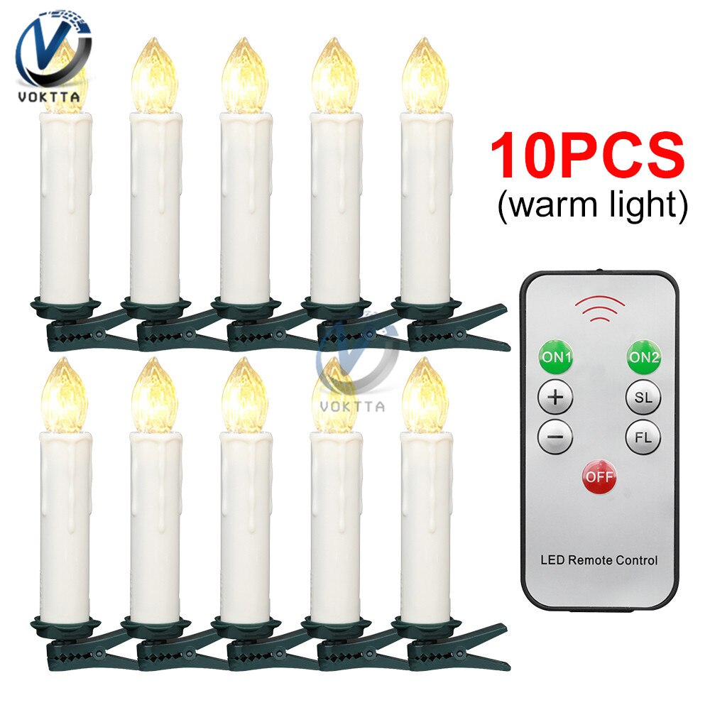 10Pcs/set LED Candle Lamp Simulation Flame Tea Light Flickering Flameless LED Candles for Home Wedding Birthday Party: Warm white light