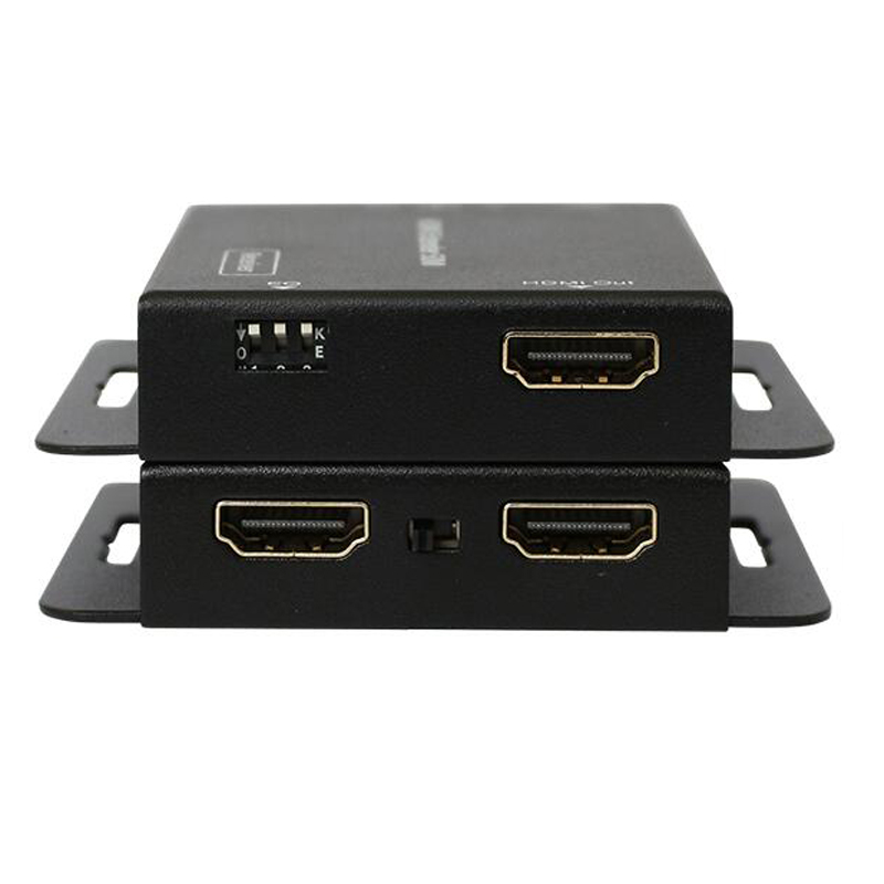 2-port HDMI extender IR POE cat5/6 cable( HDMI ethernet extender+HDMI Loop) 1080P with power adapter up to 50M