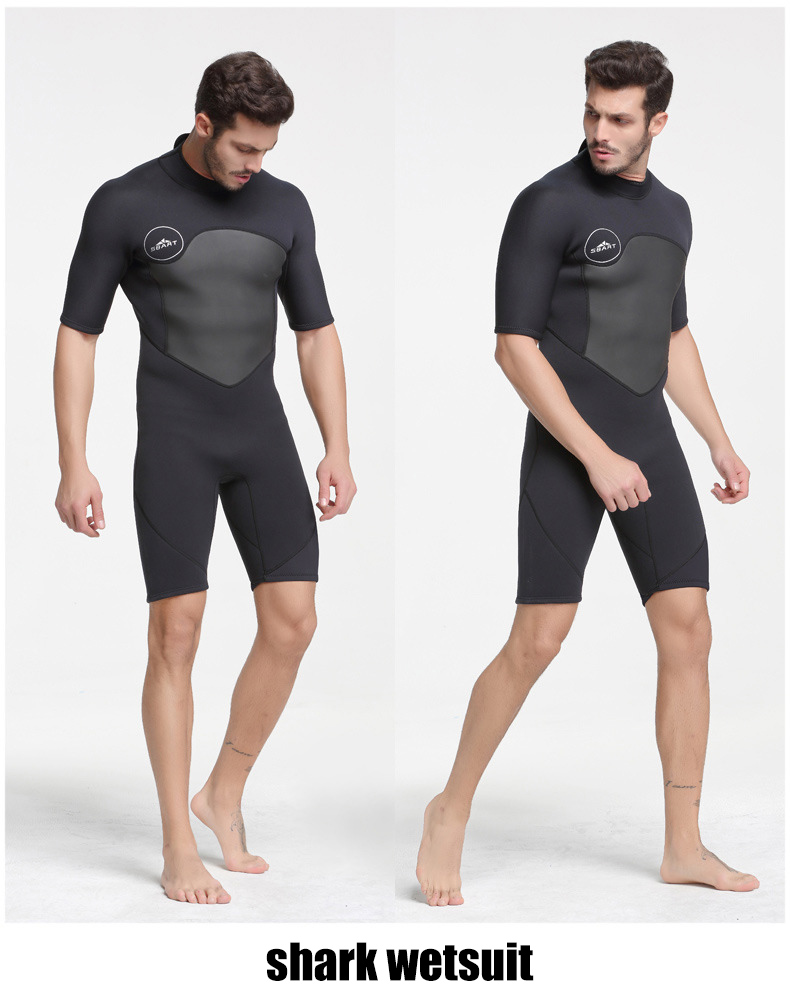 2MM Men&#39;s Neoprene Wetsuit One Piece Warmth Cold And Sunscreen Short Sleeve Snorkeling Suit Surfing Snorkeling Wetsuit 2021