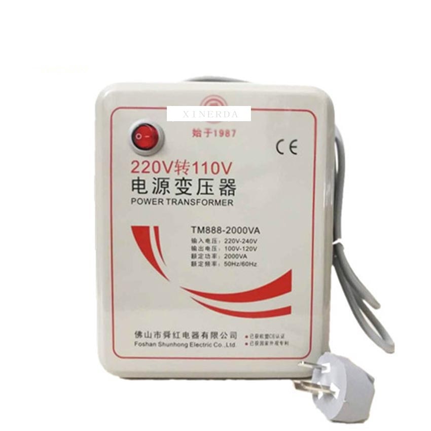 TM888-2000VA 2000W High-power Transformer 220V Turn 110V to 220V Appliances Voltage Power Converter 50Hz/60Hz 2000VA