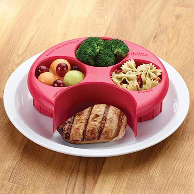 Portable Meal Measure Portion Control Plate Lose Weight Tool Food Portion Control Kitchen Meal Portion Plate Diet Control