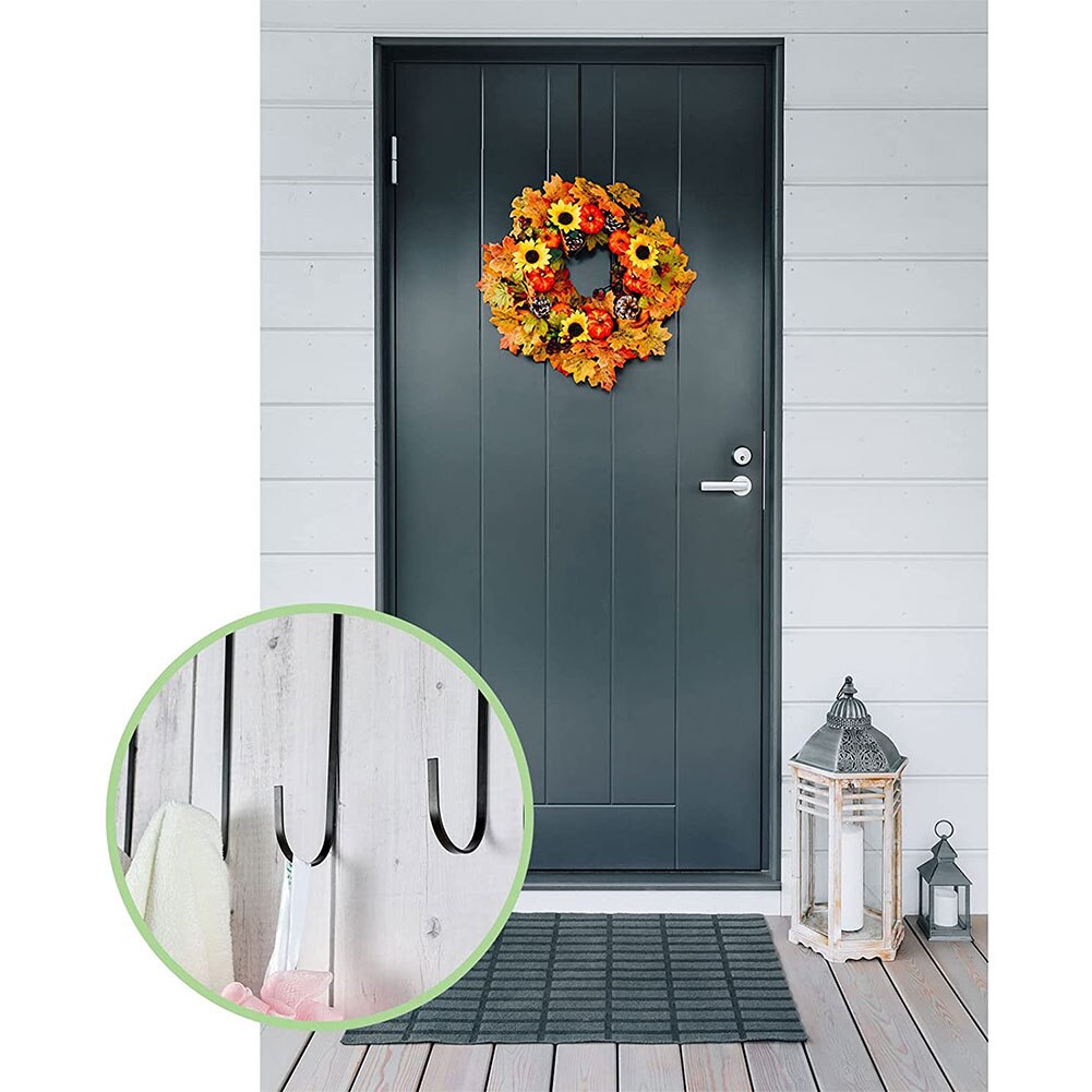 Bloemen Krans Hanger Over De Deur Grote Krans Metalen Haak Voor Kerst Pasen Krans Voordeur Hanger Xmas Party Supplies