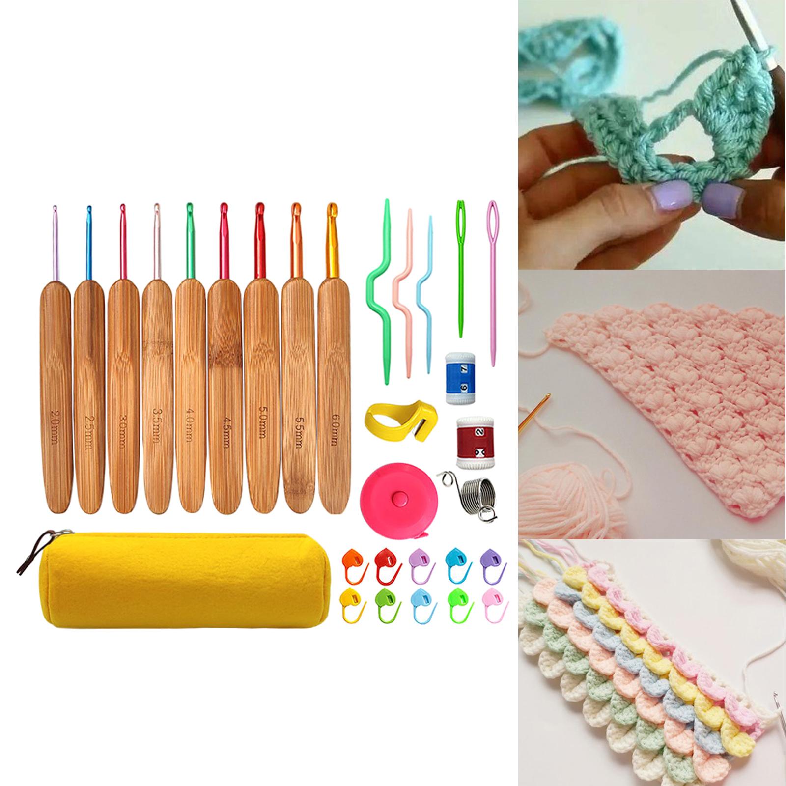 Crochet Hooks Set Kit Ergonomic Yarn Knitting Needles Tools Set for Arthritic Hands Crochet Needle Sewing Weave Tool Accessories