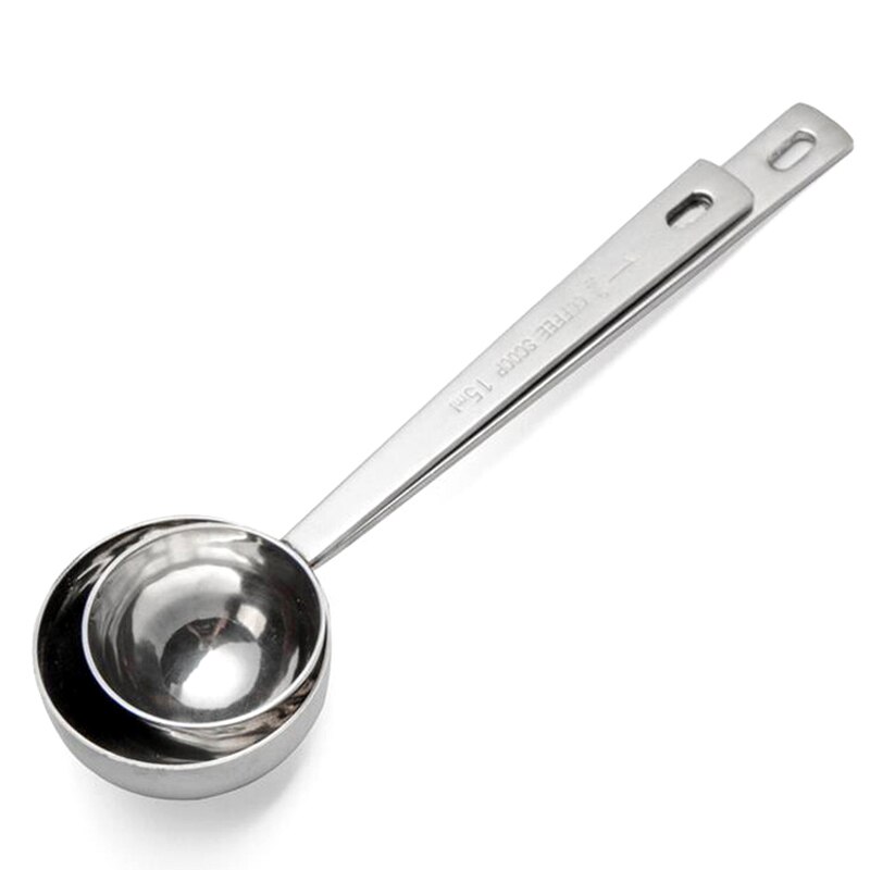 1 uds, cuchara de bolas de helado de acero inoxidable para café, cucharadas de té medidoras con Clip, cucharas medidoras, herramienta de cocina