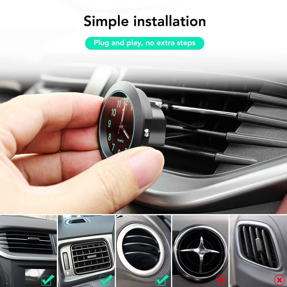 Lichtgevende Gauge Klok Auto Air Vent Clip Klok Quartz Horloge Voor Seat Leon Fr Ibiza Cupra Altea Alhambra Auto Accessorie