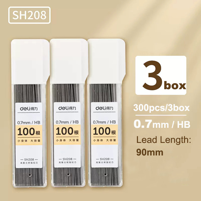 Deli 0.5/0.7mm Mechanical Pencil HB Pencil Leads Set Automatic Pencil Core Refill Art Drawing Sketching Students School Supplies