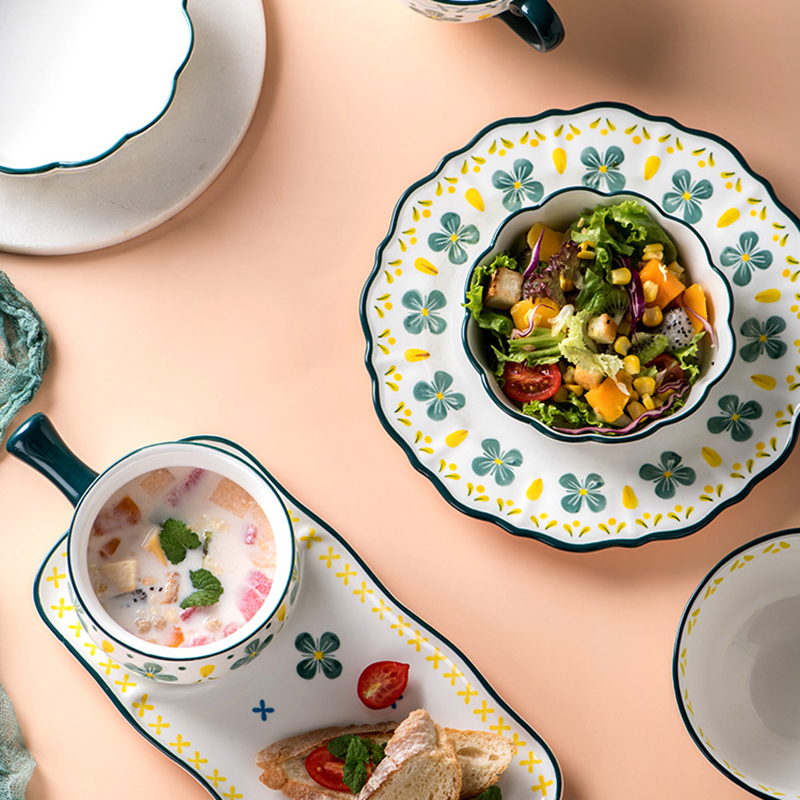 Dinner Full Tableware Of Plates Luxury Serving European Style Dishes And Plates Sets Kitchen Vajilla Completa De Platos Plates