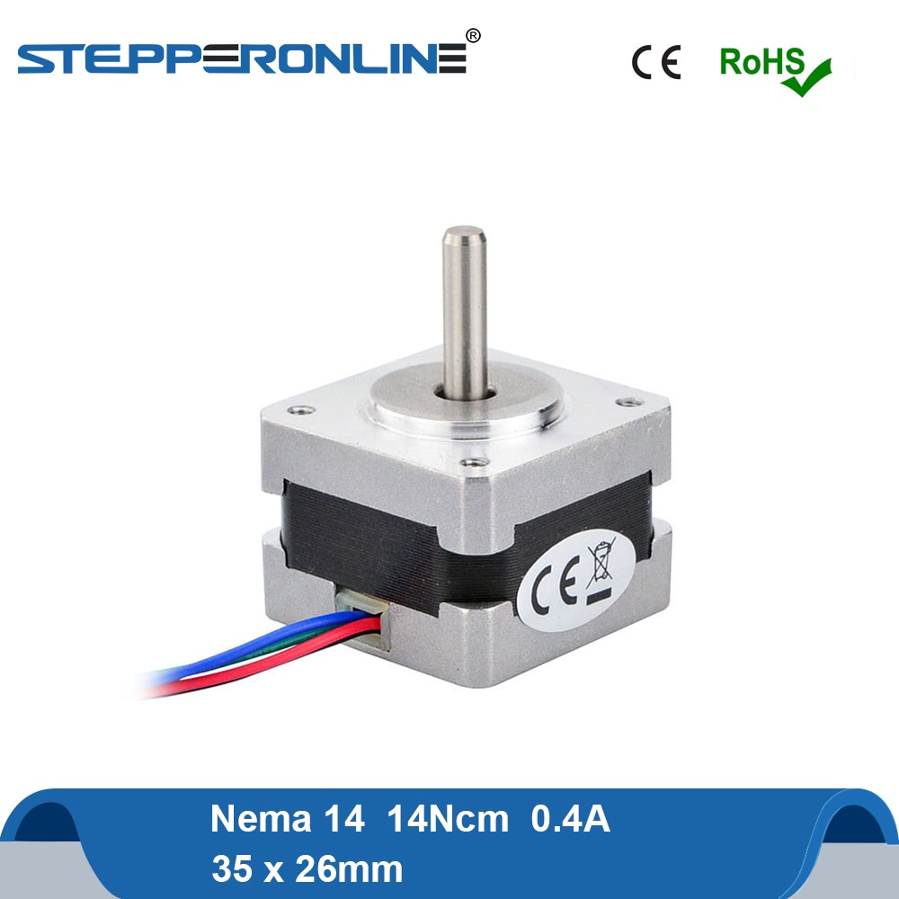 Nema 14 Stepper Motor 14Ncm(20oz.in) 35x26mm 12V Stepping Motor 0.4A 4-wire for 3D Printer