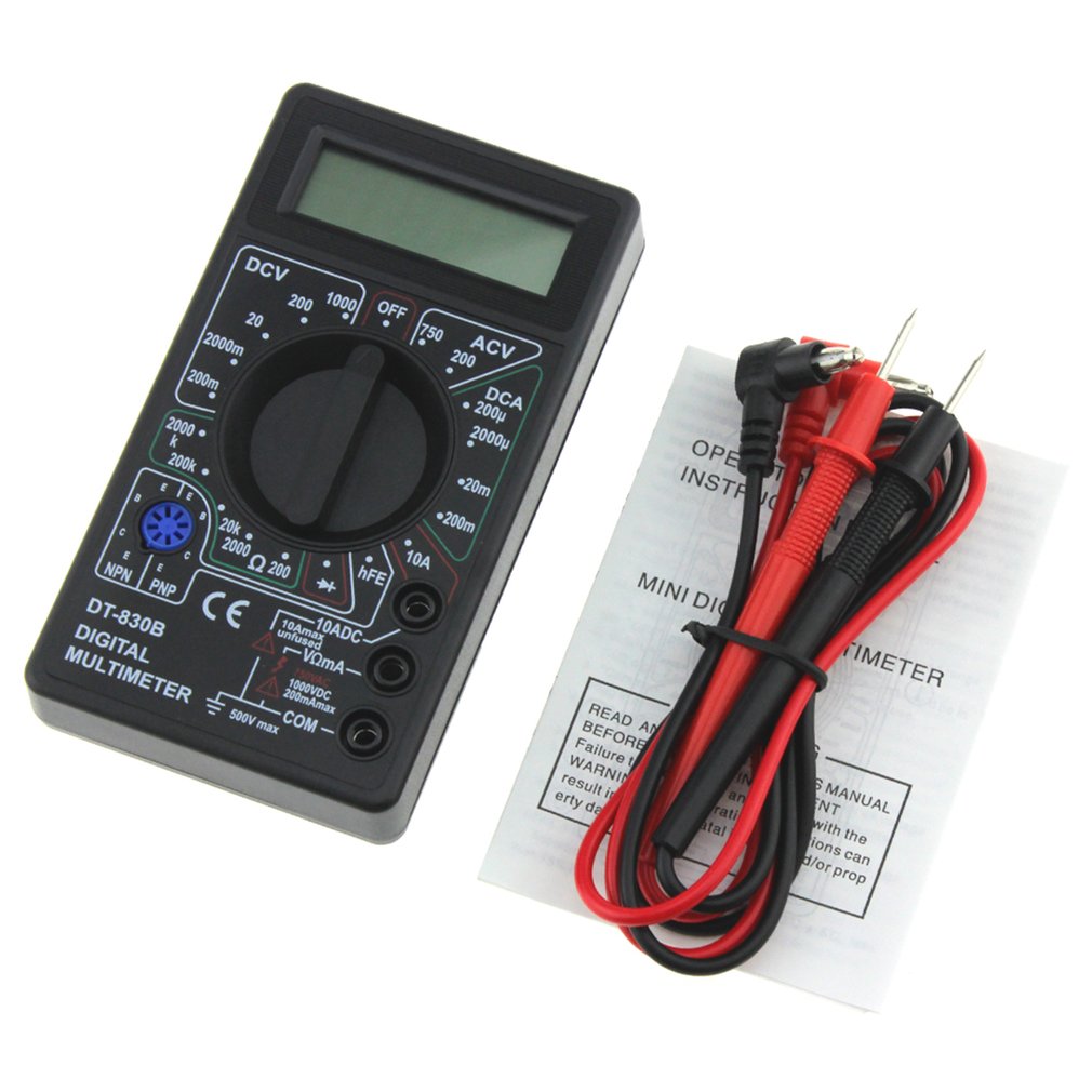 DT-830B Mini Pocket Digital Multimeter 1999 Counts AC/DC Volt Amp Ohm Diode hFE Tester Ammeter Voltmeter Ohmmeter: Default Title