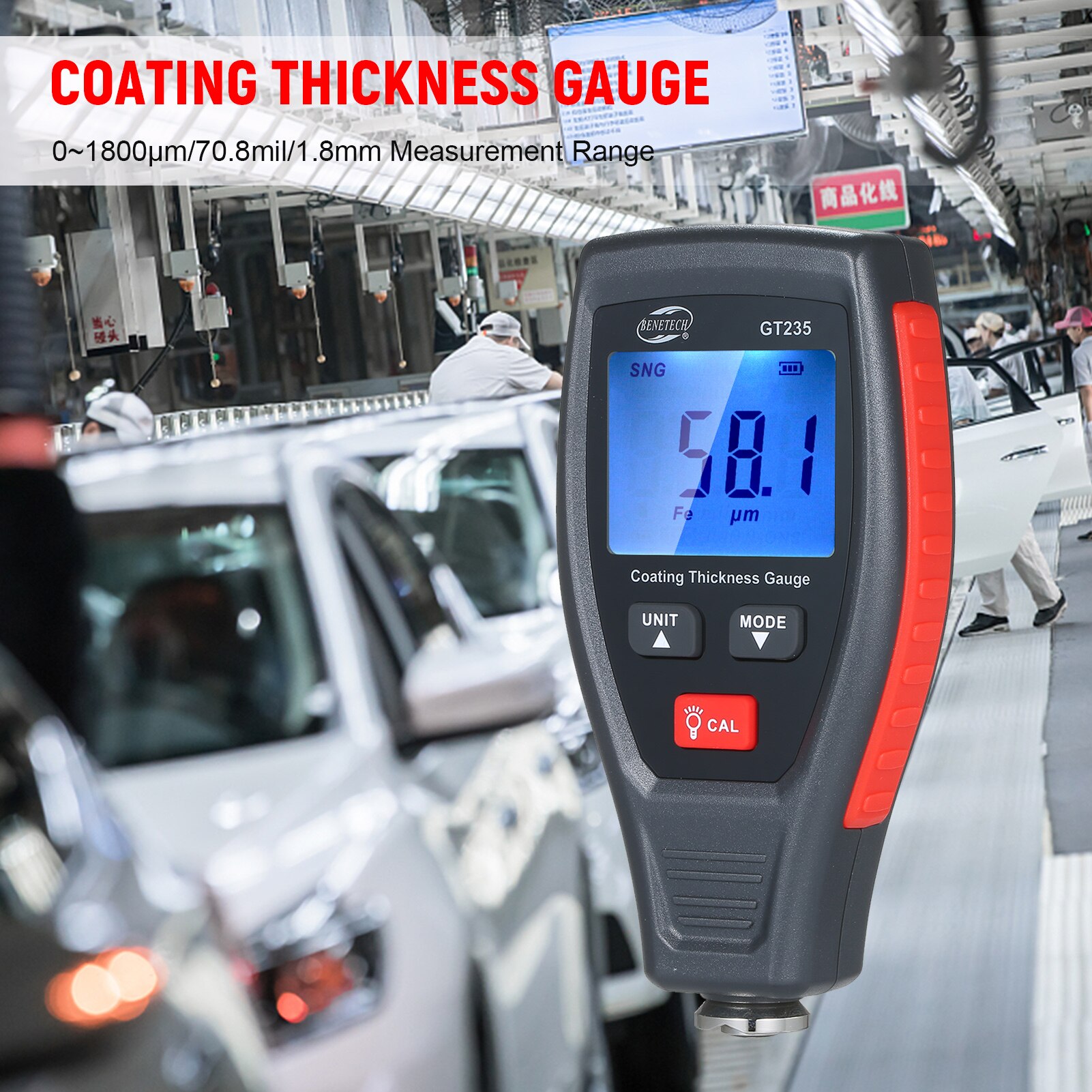 BENETECH GT235 LCD Coating Thickness Gauge Paint T... – Grandado
