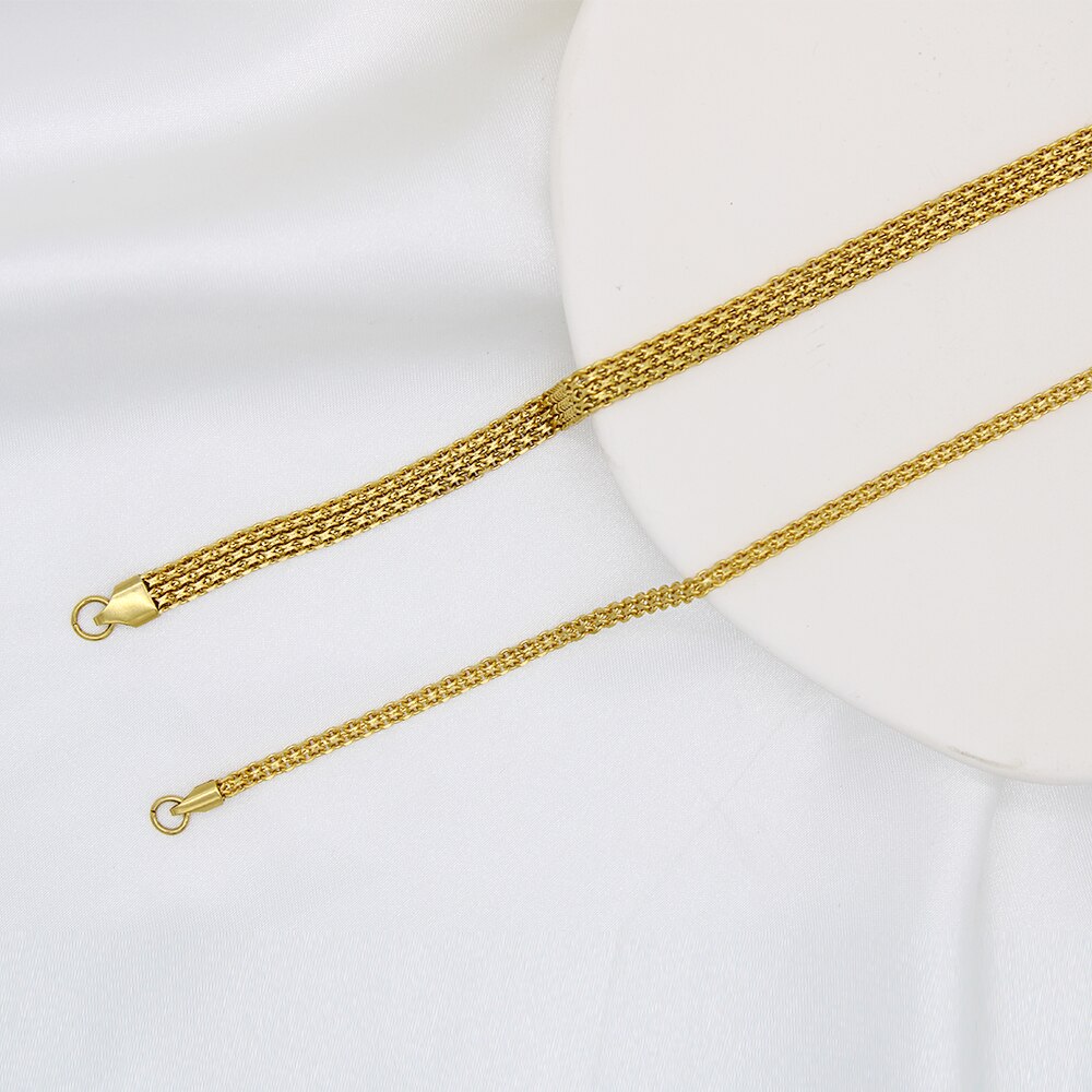 Collar de acero inoxidable de 18K para hombre y mujer, Gargantilla con dijes para deslustre, joyería de malla con personalidad, decoración de cadena: Gold Snake Necklace / 6mm / 45cm
